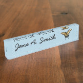 アゲハチョウバタフライIII美しいカラフル写真 デスクネームプレート (側面)