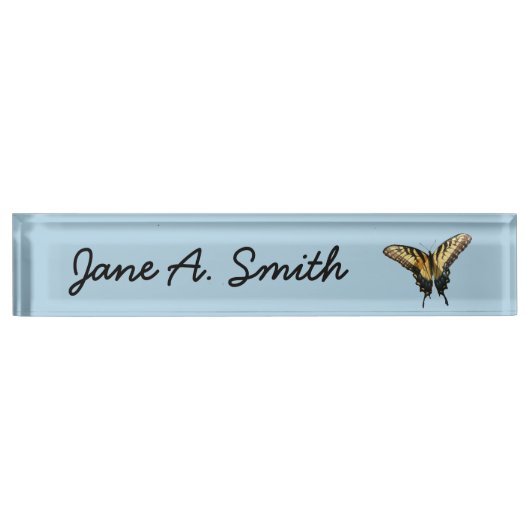 アゲハチョウバタフライIII美しいカラフル写真 デスクネームプレート (正面)