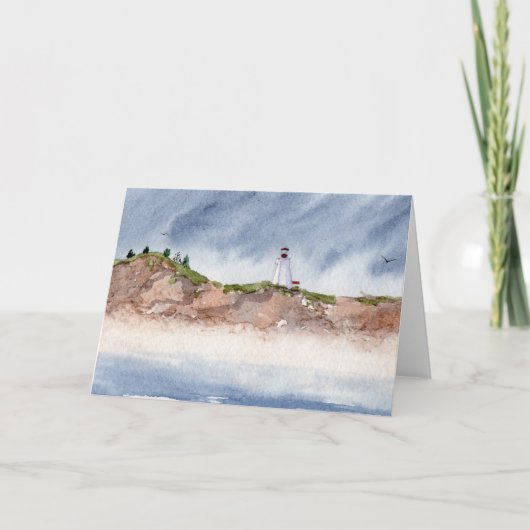アゲハチョウライトハウスシースケープグリーティングカード カード (正面)
