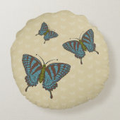アゲハチョウ日本の円枕 ラウンドクッション (裏面)