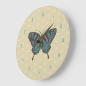 アゲハチョウ日本の時計 ラージ壁時計 (傾斜)