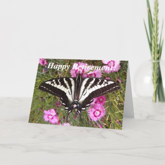 アゲハチョウ蝶の写真の退職カード カード (正面)
