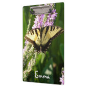 アゲハチョウ蝶の紫色の野生の花 クリップボード (左)