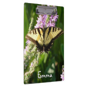 アゲハチョウ蝶の紫色の野生の花 クリップボード (右)