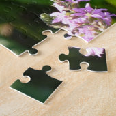 アゲハチョウ蝶の紫色の野生の花 ジグソーパズル (側面)