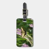 アゲハチョウ蝶の紫色の野生の花 ラゲッジタグ (正面縦)