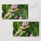 アゲハチョウ蝶の紫色の野生の花 名刺 (正面/裏面)