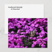アゲハチョウ蝶の花壇 ポストカード (正面/裏面)