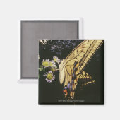 アゲハチョウ蝶の花、クローズアップ マグネット (正面/裏面)