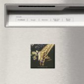 アゲハチョウ蝶の花、クローズアップ マグネット (インサイチュ (食洗機))