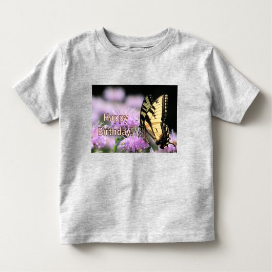 アゲハチョウ蝶の誕生日の願い トドラーTシャツ (正面)