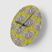 アゲハチョウ蝶シトロン玄武岩 ラウンド壁時計 (傾斜)