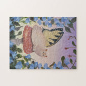 アゲハチョウ蝶フェアリー猫のキノコ ジグソーパズル (横)