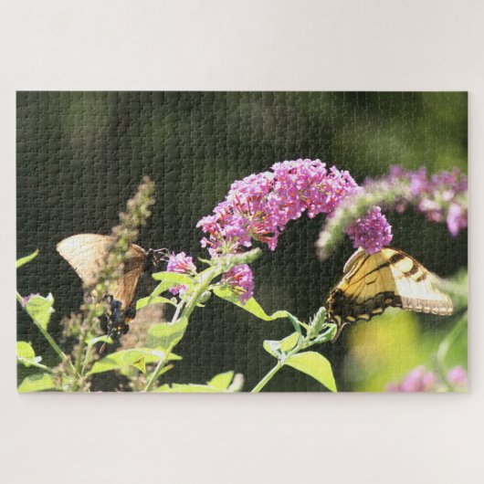 アゲハチョウ蝶ブラックアンドイエロー ジグソーパズル (横)