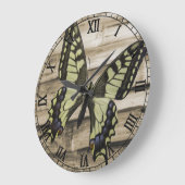 アゲハチョウ蝶 ラージ壁時計 (傾斜)