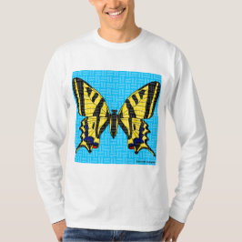 アゲハチョウ（白） - メンズ長袖シャツ Tシャツ