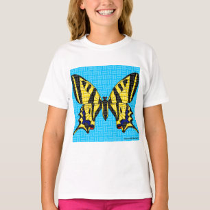 アゲハチョウ(白) - 女の子のシンプルTシャツ Tシャツ