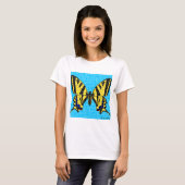 アゲハチョウ(白) - 女性用ベーシックTシャツ Tシャツ (正面フル)