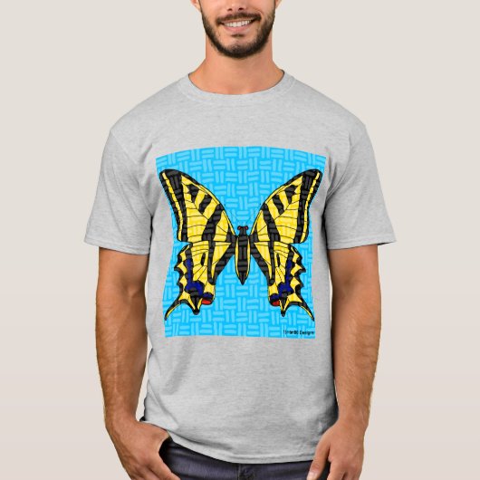 アゲハチョウ(鮮やか) - メンズライトベーシックTシャツ Tシャツ (正面)
