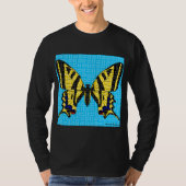 アゲハチョウ(鮮やか) - メンズ長袖シャツ Tシャツ (正面)
