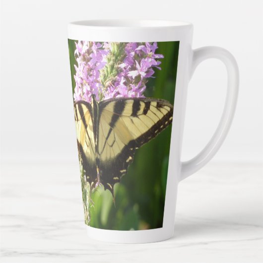 アゲハ蝶とむらさきの野の花 カフェラテマグ (右)