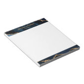 アゲモダンテネイビーブルー金ゴールドエレガント ノートパッド (アングル)