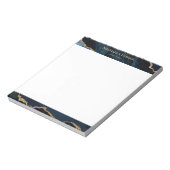 アゲモダンテネイビーブルー金ゴールドエレガント ノートパッド (回転)