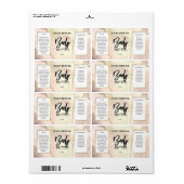 アゲモダンートアイボリー及び金ゴールド体バターラベル ラベル (フルシート)