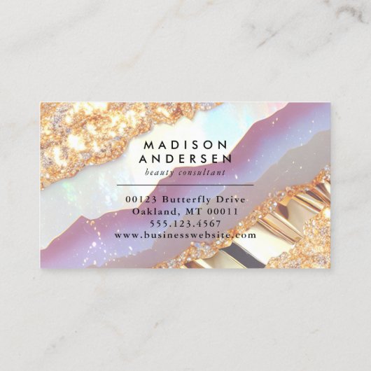 アゲモダンートグリッター金ゴールドグラム 名刺 (裏面)