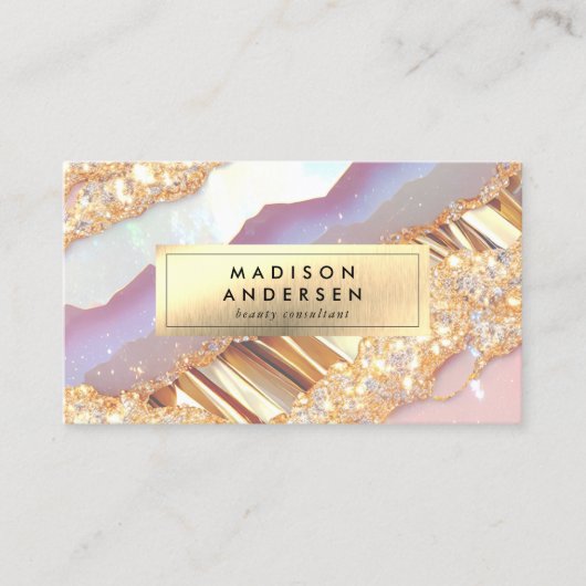 アゲモダンートグリッター金ゴールドグラム 名刺 (正面)