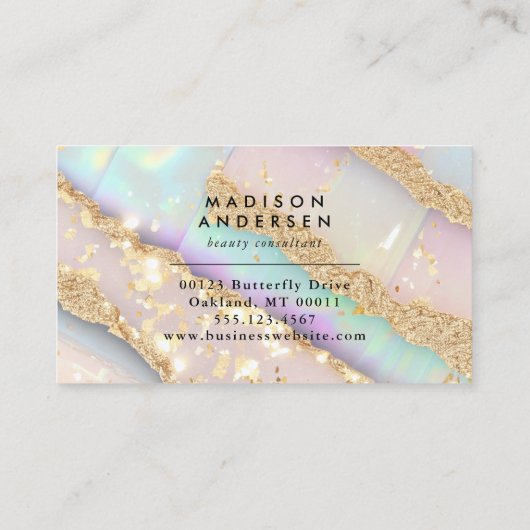 アゲモダンート金ゴールドグリッターグラム 名刺 (裏面)