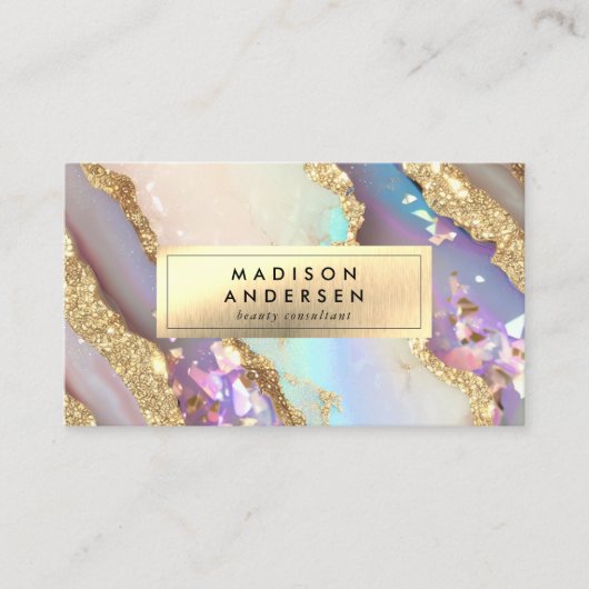 アゲモダンート金ゴールドグリッターグラム 名刺 (正面)