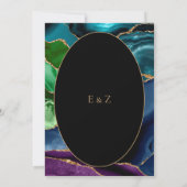 アゲモダンート金ゴールド楕円フレ結婚ーム 招待状 (裏面)