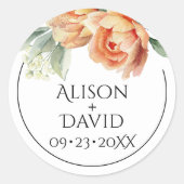 アゲラ桃の牡丹の花結婚フローラ ラウンドシール (正面)