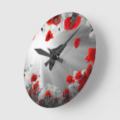 アゲワシの赤 ラウンド壁時計 (傾斜)