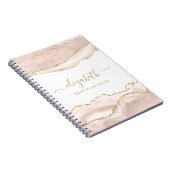 アゲーエレガントトマーブルコパーソナライズされたーラル金ゴールド ノートブック (右側)