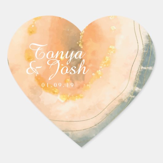 アゲートウォーターカラージオデスコーラル結婚ズ ハートシール (正面)