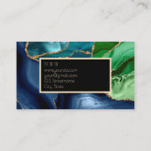 アゲートエレガント深いブルーグリーンデザイナー 名刺 (裏面)