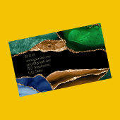 アゲートエレガント金ゴールドブルーグリーンデザイナー 名刺