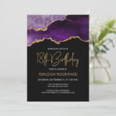 アゲートグエードパープル金ゴールド18thバースデーパーティー 招待状 (スタンド正面)