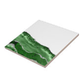 アゲートグラマーエメラルドグリーンシルバーグリッター タイル (側面)