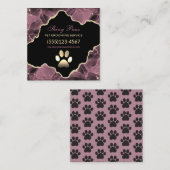 アゲートグリッターバラ金ゴールドドッグペットグルーミング スクエア名刺 (正面/裏面)