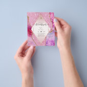 アゲートグリッターバルミツワー招待状予算 チラシ (手)