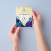 アゲートグリッターバルミツワー招待状予算 チラシ (手)