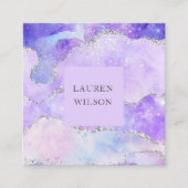 アゲートグリッターピンクブルースクエア名刺 スクエア名刺 (正面)