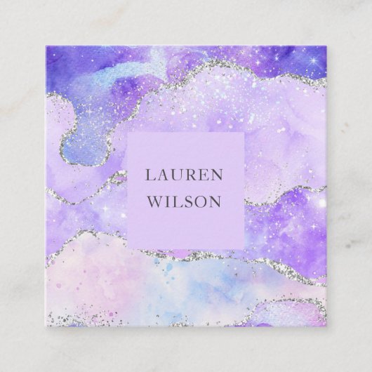 アゲートグリッターピンクブルースクエア名刺 スクエア名刺 (正面)