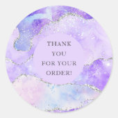 アゲートグリッター パープル ご注文ありがとうございます ラウンドシール (正面)