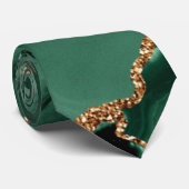 アゲートグリーン金ゴールドエメラルドグリッターマーブルネックタイ ネクタイ (ロール)