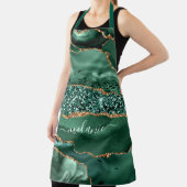 アゲートグリーン金ゴールドグリッターゲードマーブルズユアネーム エプロン (インサイチュ)