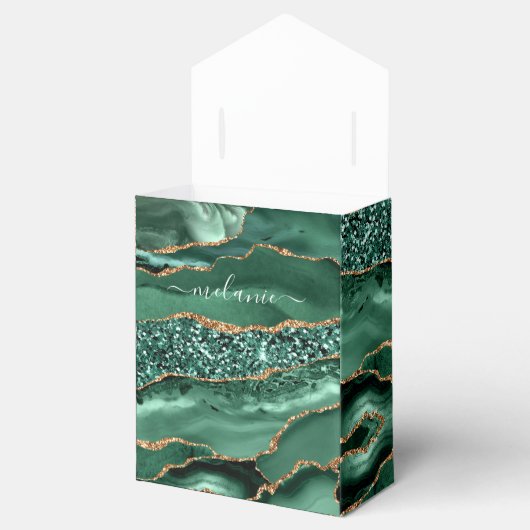 アゲートグリーン金ゴールドグリッターゲードマーブルズユアネーム フェイバーボックス (オープン)